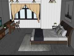 Model sketchup thiết kế nội thất phòng ngủ cho bố mẹ đẹp