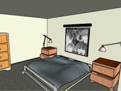 Model sketchup thiết kế phòng ngủ
