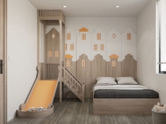 Model sketchup thiết kế phòng ngủ cho bé