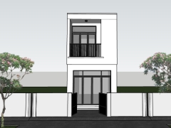 Model sketchup việt nam mẫu nhà phố 2 tầng 4.9x18.8m