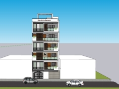 Model sketchup việt nam mẫu nhà phố 6 tầng 8.2x21.6m