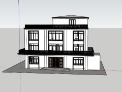 Model sketchup việt nam ngoại thất nhà điều hành 18x13.5m