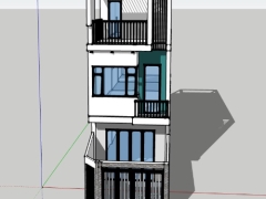 Model sketchup việt nam nhà ở phố 3 tầng 3x15m