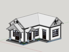 Model sketchup việt nam nhà trệt chữ L