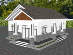 Model sketchup việt nam nhà trệt sang trọng đơn giản trên .skp