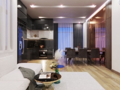 Model SU 2015 nội thất tầng trệt ( Khách + Bếp + Giường ngủ )
