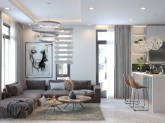 Model Su 2019+vray 4.0 nội thất phòng khách + phòng bếp đầy đủ setting