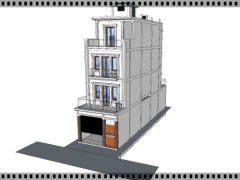 Model Su bản vẽ thiết kế nhà phố 4 tầng Tân cổ điển 5x18m