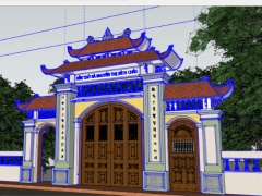 Model su cổng đền thờ 45x10m