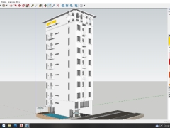 Model su file phối cảnh mặt tiền apartment 9 tầng kích thước 9x14.2m