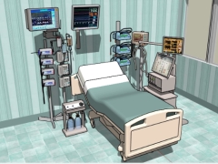 Model su mẫu nội thất phòng bệnh nhân