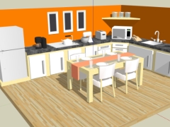 Model su miễn phí thiết kế nội thất phòng bếp