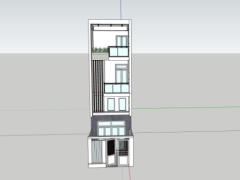 Model su nhà dân 3 tầng cao cấp 3.6x15.6m