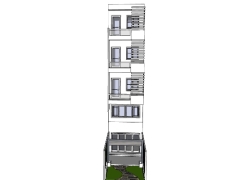 Model su nhà dân 5 tầng 3.6x17.3m