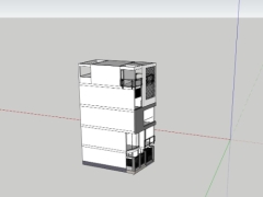 Model su nhà dân 5 tầng 5x9.5m