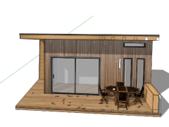 Model su nhà gỗ nghỉ tạm bungalow kích thước 7x6m