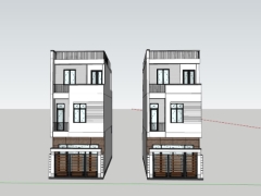 Model su nhà lô phố 3 tầng kích thước 5x14.2m