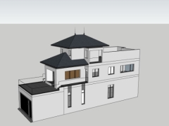 Model su nhà ở 2 tầng 1 tum 6.2x22m