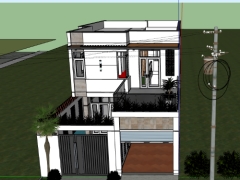 Model su nhà ở 2 tầng kích thước thiết kế 7x20m