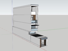 Model su nhà ở 4 tầng 3.5x26m
