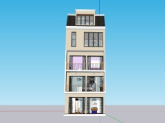 Model su nhà ở 4 tầng 6x14.8m