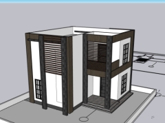 Model su nhà ở phố 2 tầng 10.1x10.3m