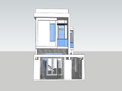 Model su nhà ở phố 2 tầng 6.2x16.4m