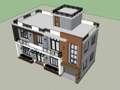 Model su nhà ở phố 2 tầng 7x14m