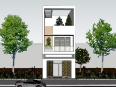 Model su nhà ở phố 3 tầng 5x9.9m