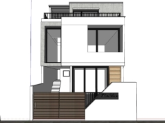 Model su nhà phố 2 tầng 1 tum 9.1x12.6m
