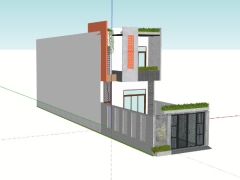 Model su nhà phố 2 tầng kích thước 5x19m
