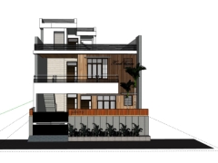 Model su nhà phố 2 tầng kích thước 9x15.9m