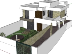 Model su nhà phố 2 tầng kích thước thiết kế 9.05x21.8m