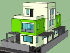 Model su nhà phố 3 tầng 6.5x16.5m