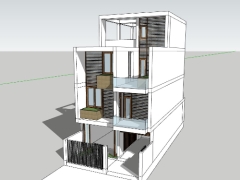 Model su nhà phố 3 tầng 8x15.3m