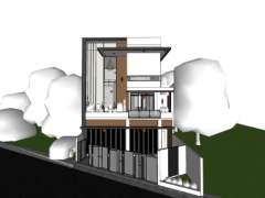Model su nhà phố 3 tầng kích thước 10.3x16.5m