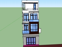 Model su nhà phố 4 tầng 5x17m