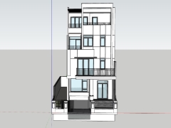 Model su nhà phố 4 tầng 7x13m