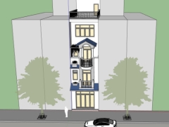 Model su nhà phố 4 tầng kích thước 4.5x19m