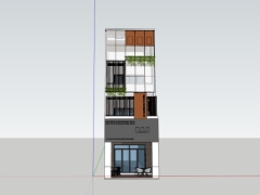 Model su nhà phố 4 tầng kích thước 5x19.55m