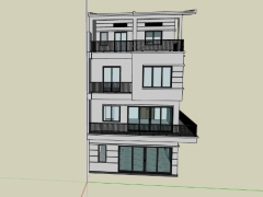 Model su nhà phố 4 tầng kích thước 7.46x16m