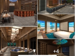Model su Resort hạng mục: Phòng ăn , bar , bungalow ,reception