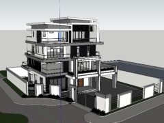 Model su villa 4 tầng 15.6x14.2m