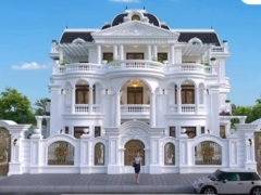 Model su villa thiết kế mẫu biệt thự 3 tầng lâu đài tân cổ điển