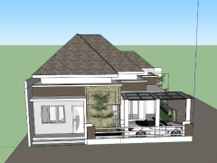 Nhà 1 tầng diện tích 9x6m model sketchup