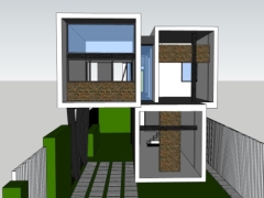 Nhà 2 tầng container đẹp model sketchup