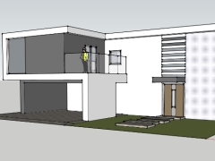 Nhà 2 tầng sang trọng dựng model sketchup 