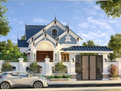 Nhà biệt thự 1 tầng mái thái 9.2x16m
