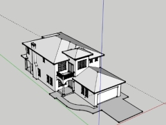 Nhà biệt thự 2 tầng 10.5x24m dựng model .skp