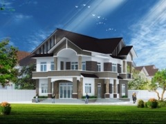 Nhà biệt thự 2 tầng 11.7x19.8m bản vẽ